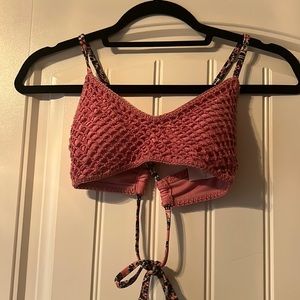 pink knitted swim top